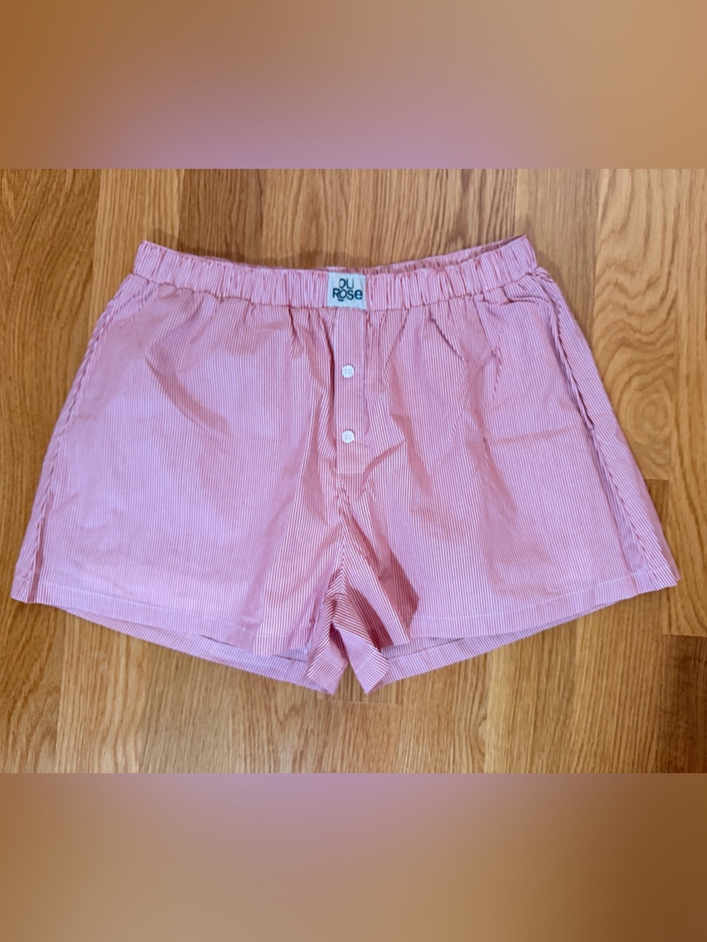 Oli Rose Red Striped Boxer Shorts with Built-In Shorts | Size XL